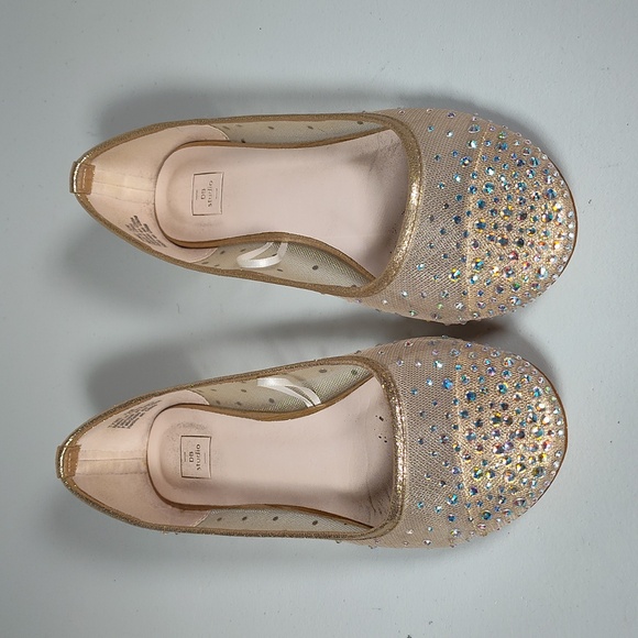 David's Bridal Illusion Toe Cap Crystal Embellished Ballet Flats 7.5 - Picture 2 of 12